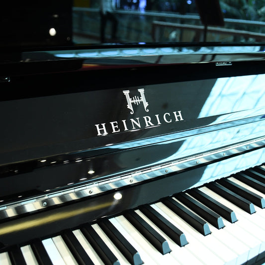 Heinrich HU-125E Upright Piano - Black